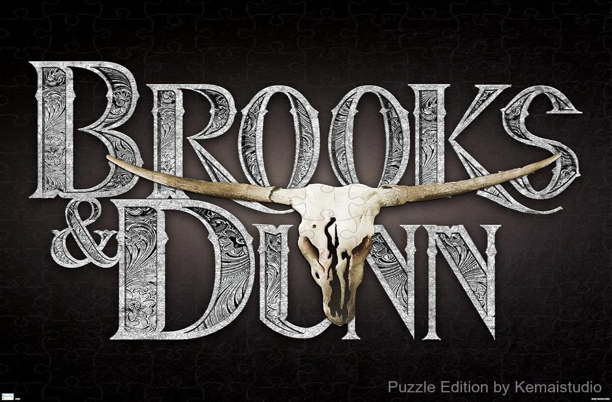 A bold puzzle of the Brooks & Dunn logo, great for classic country lovers and rustic decor