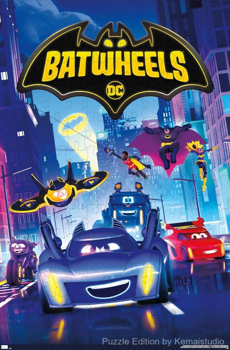The Batwheels crew gears up for action in a fun animated scene