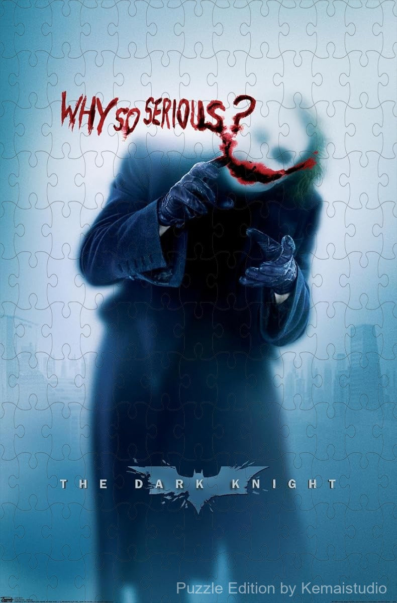 1000-piece wooden jigsaw puzzle featuring The Joker with Why So Serious quote.