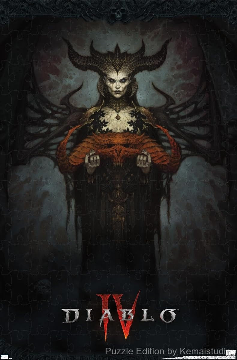 Lilith from Diablo 4 in this dynamic 1000-piece puzzle for gamers