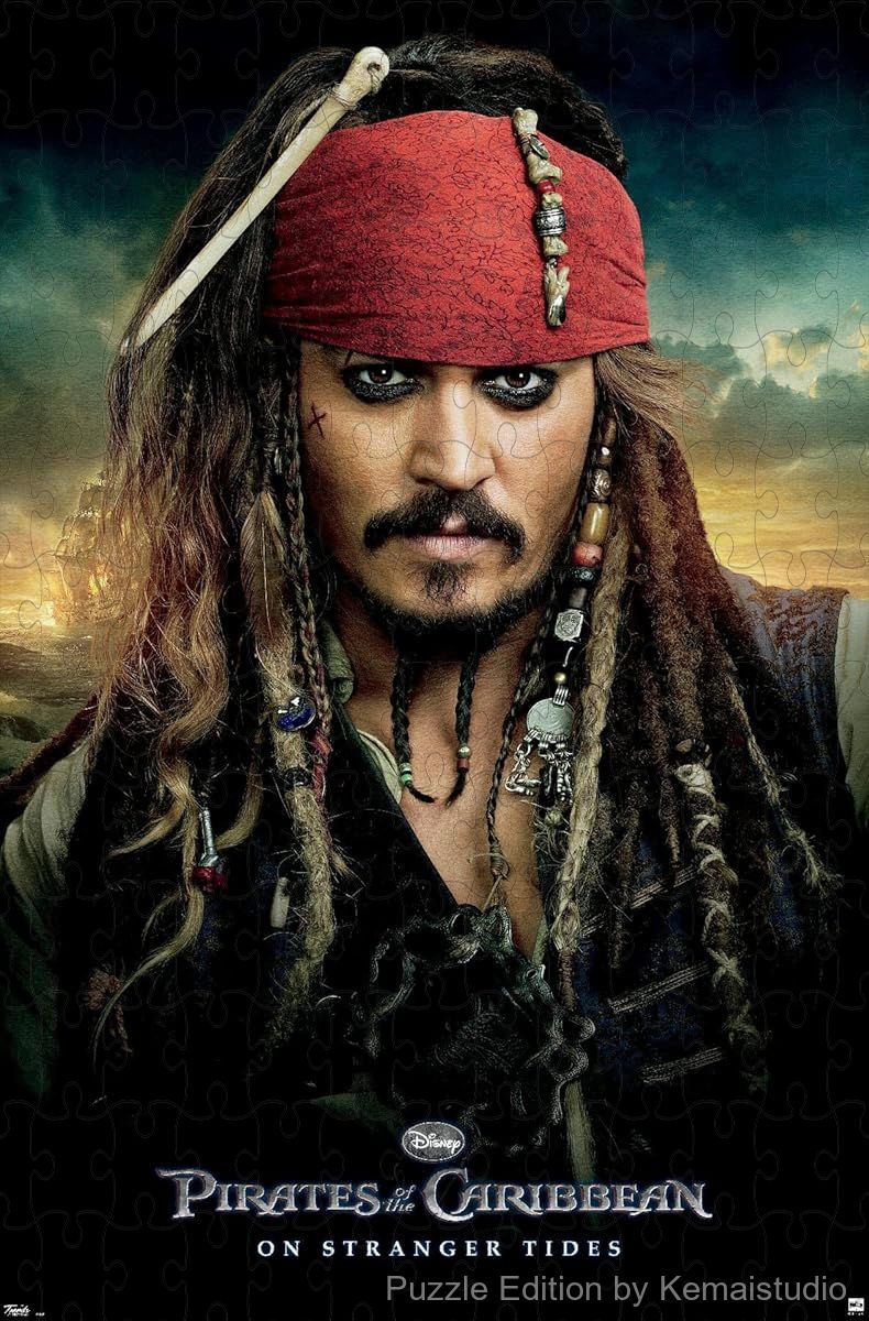 1000-piece wooden jigsaw puzzle featuring scenes from Pirates of the Caribbean: On Stranger Tides.