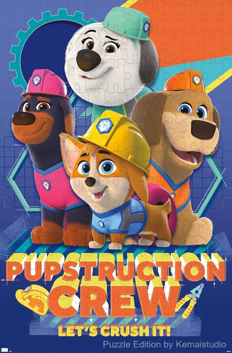 Disney's Pupstruction characters in a fun 500-piece group puzzle