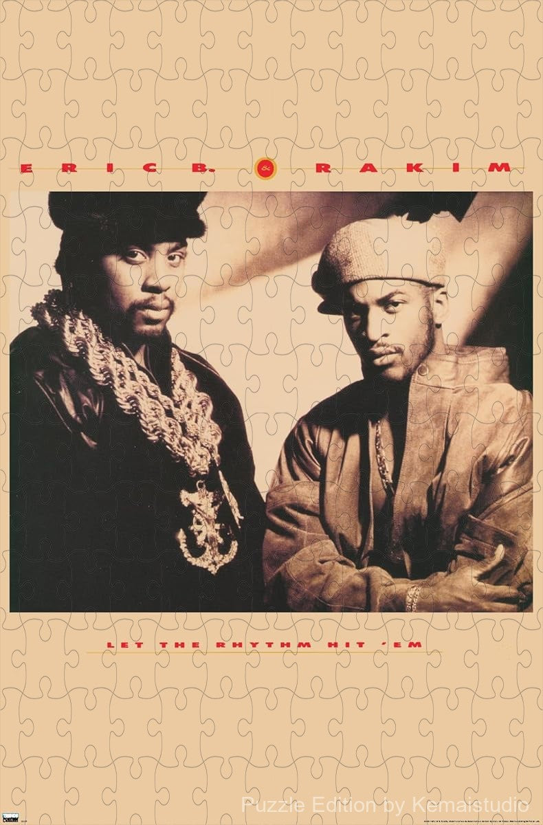 Iconic Let The Rhythm Hit Em design from Eric B. & Rakim turned into a detailed puzzle