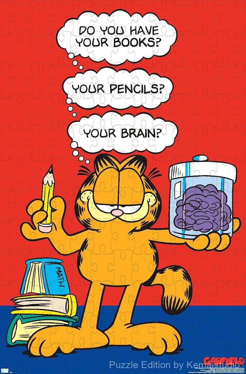 Garfield's witty brain moment from the classic cartoon in a fun puzzle