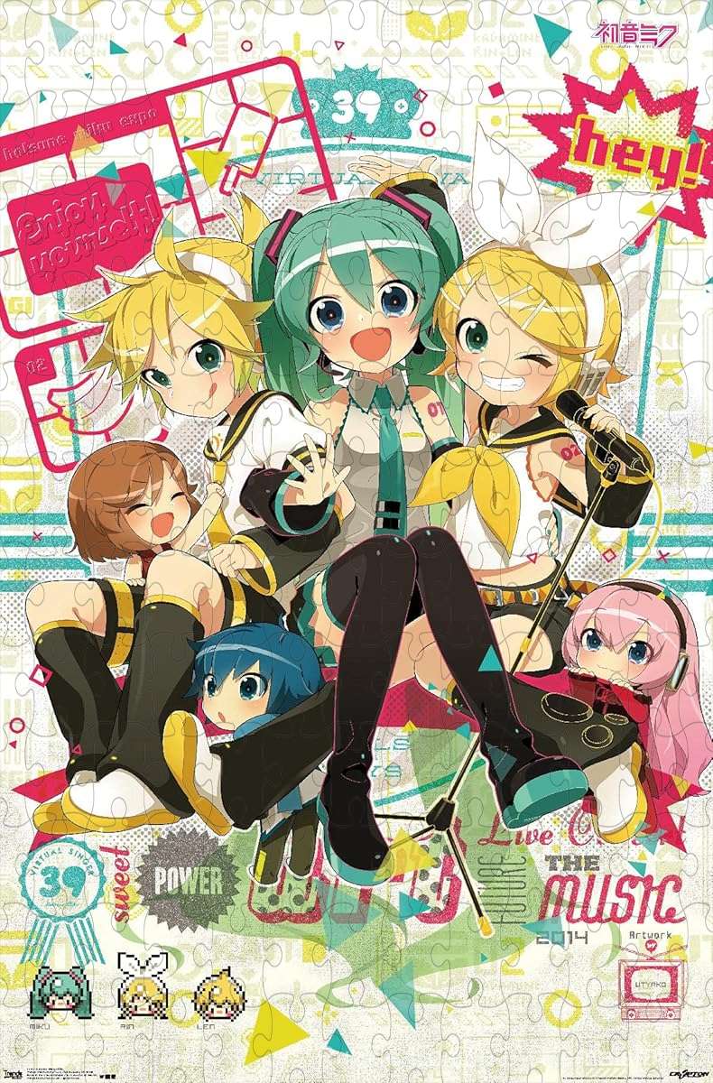 A cheerful Hatsune Miku puzzle capturing a fun ¡°Hey¡± moment, great for anime lovers