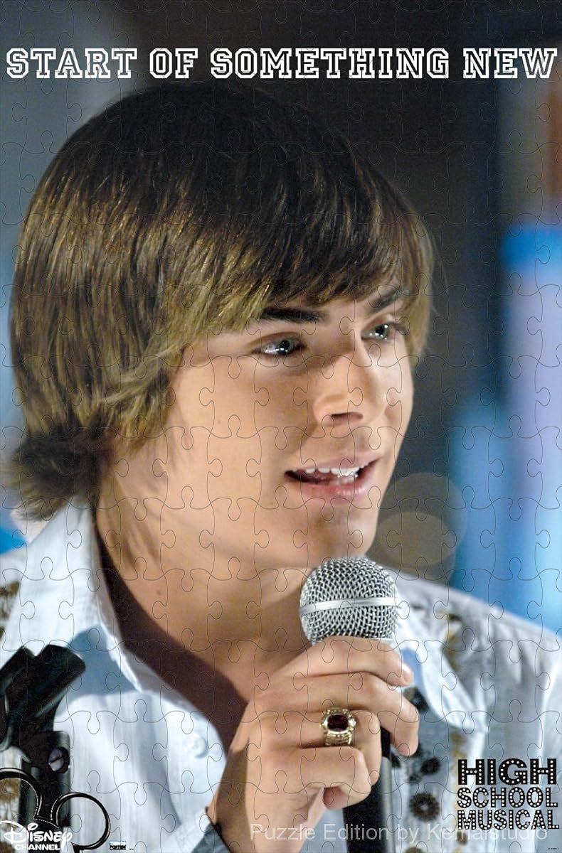 A fun puzzle capturing Troy singing on stage, perfect for young fans of the musical