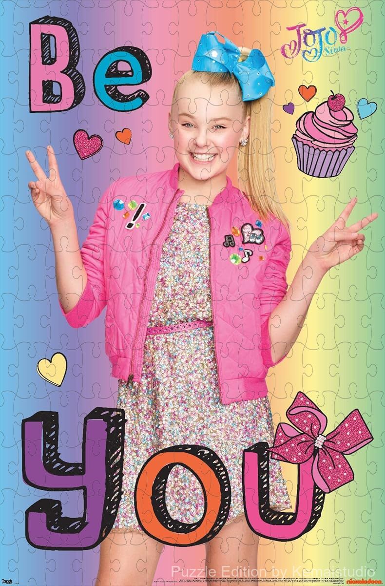 A colorful and motivational puzzle with JoJo Siwa's Be You message, perfect for young fans