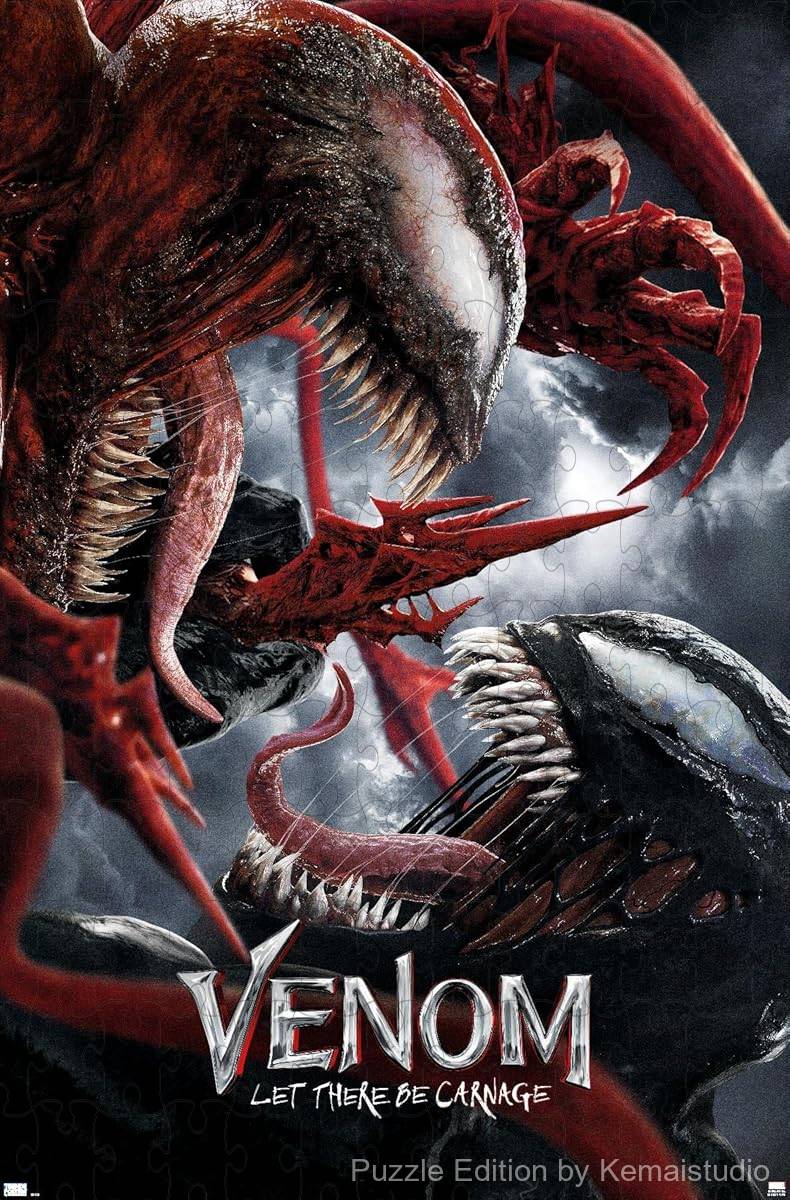 Venom and Carnage clash in a fierce Marvel battle full of chaos and power