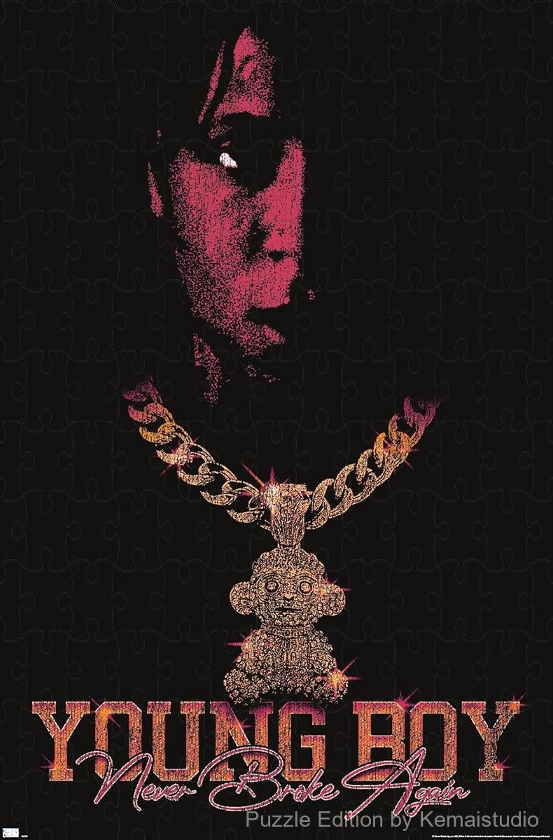 A bold and dramatic puzzle of NBA Youngboy in his Holy theme, great for collectors and music lovers