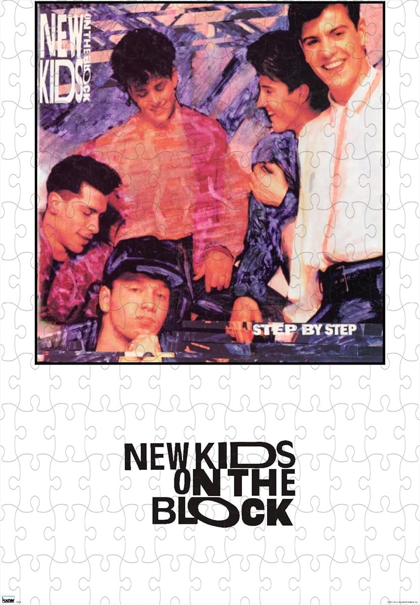 A nostalgic puzzle of NKOTB's Step By Step album cover, perfect for collectors and teens