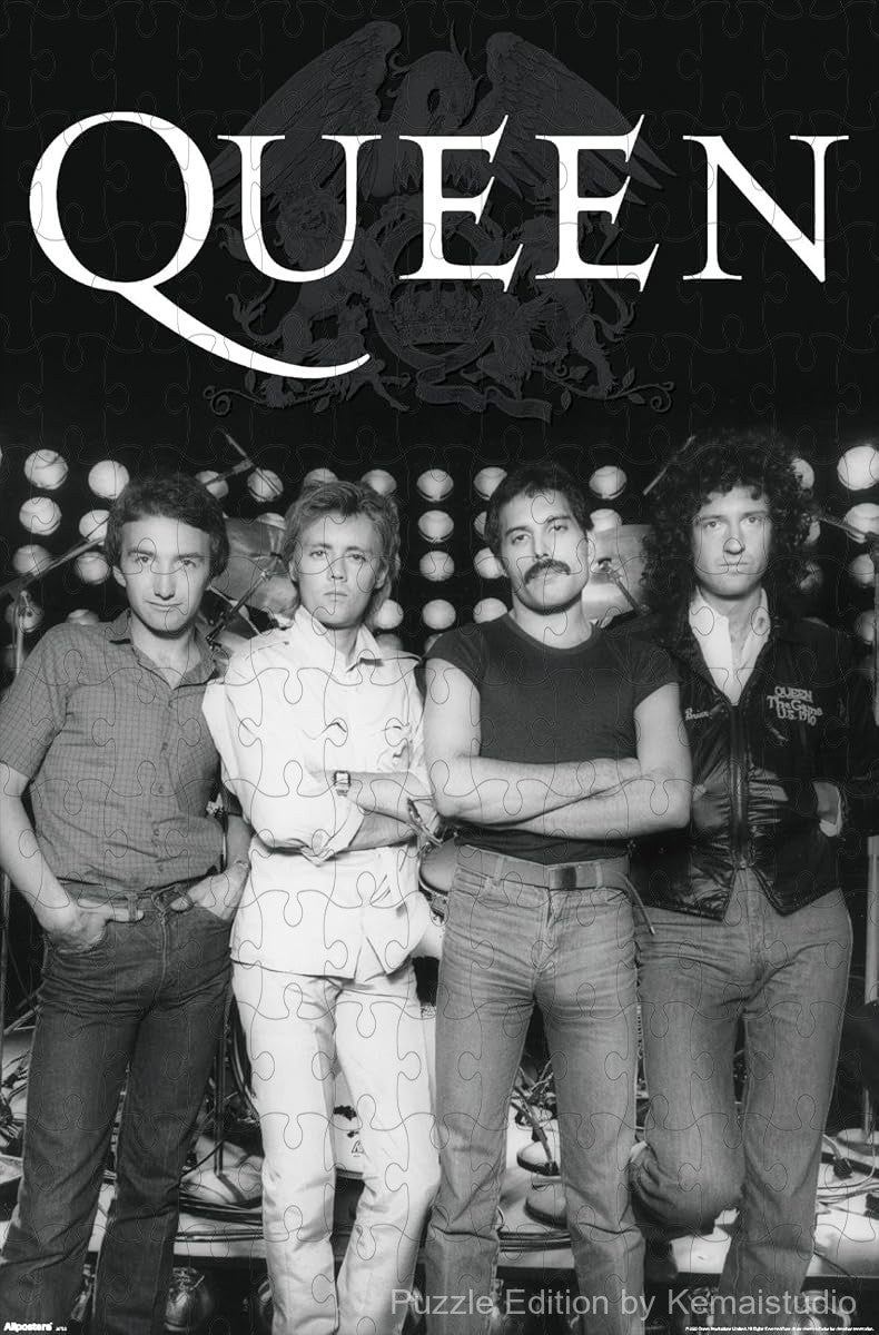 A tribute puzzle featuring the legendary Queen band members, perfect for music wall decor