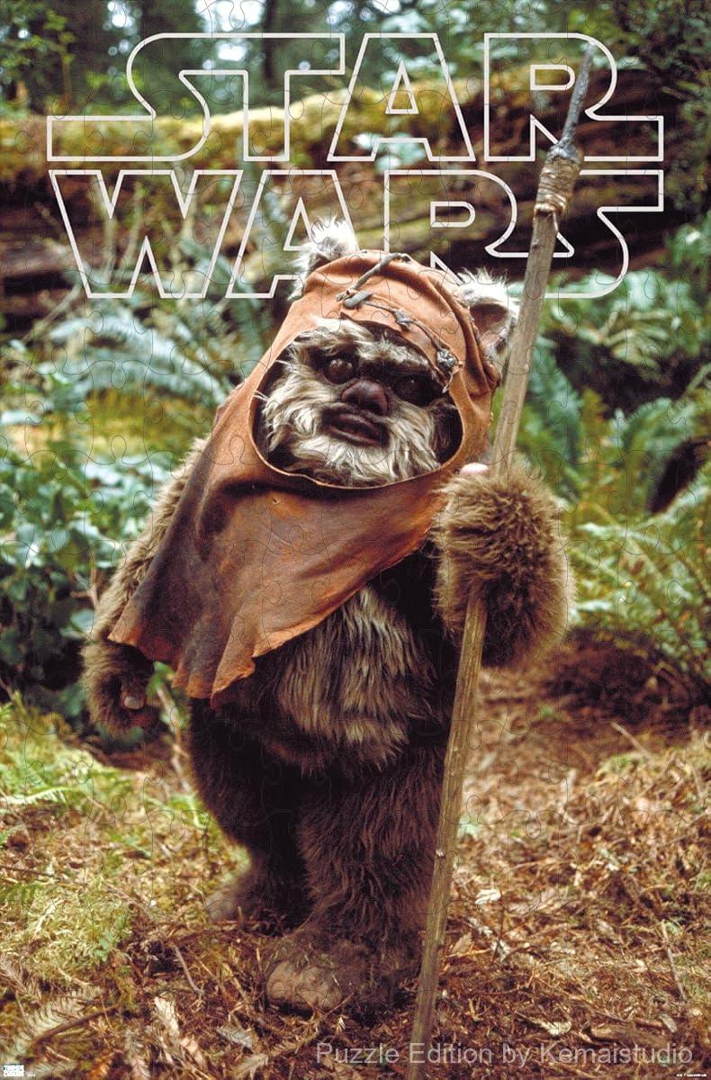 500-piece wooden jigsaw puzzle featuring Wicket W. Warrick from Return of the Jedi.