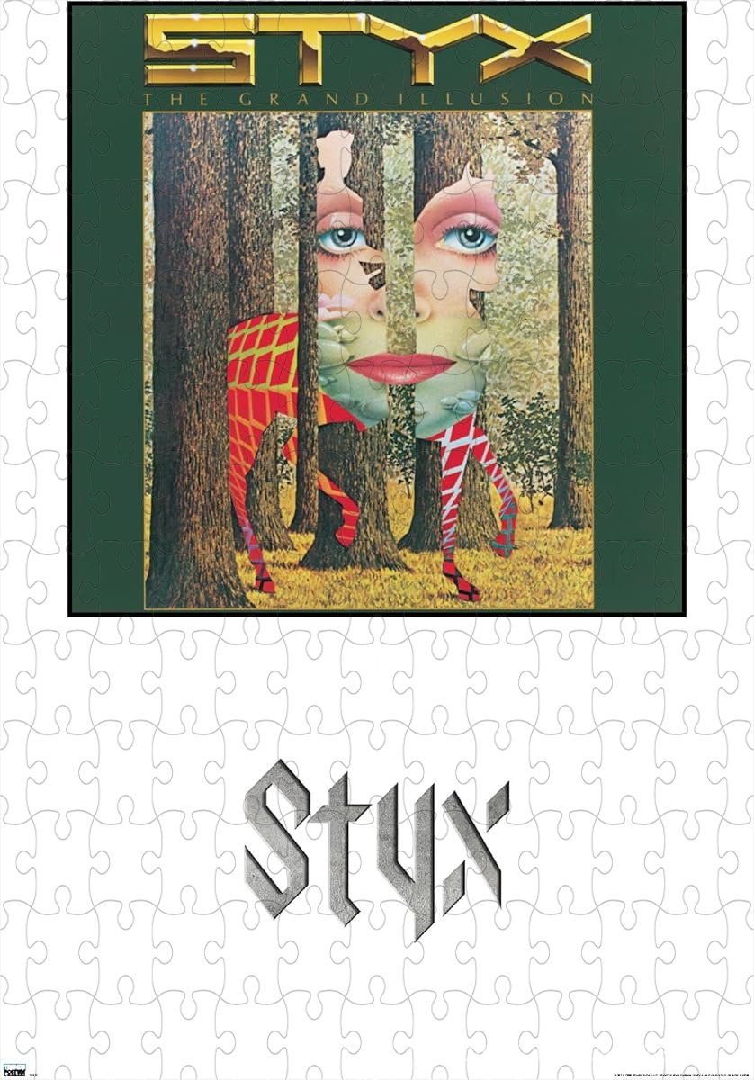 A dramatic puzzle from Styx's The Grand Illusion album art, ideal for progressive rock collectors