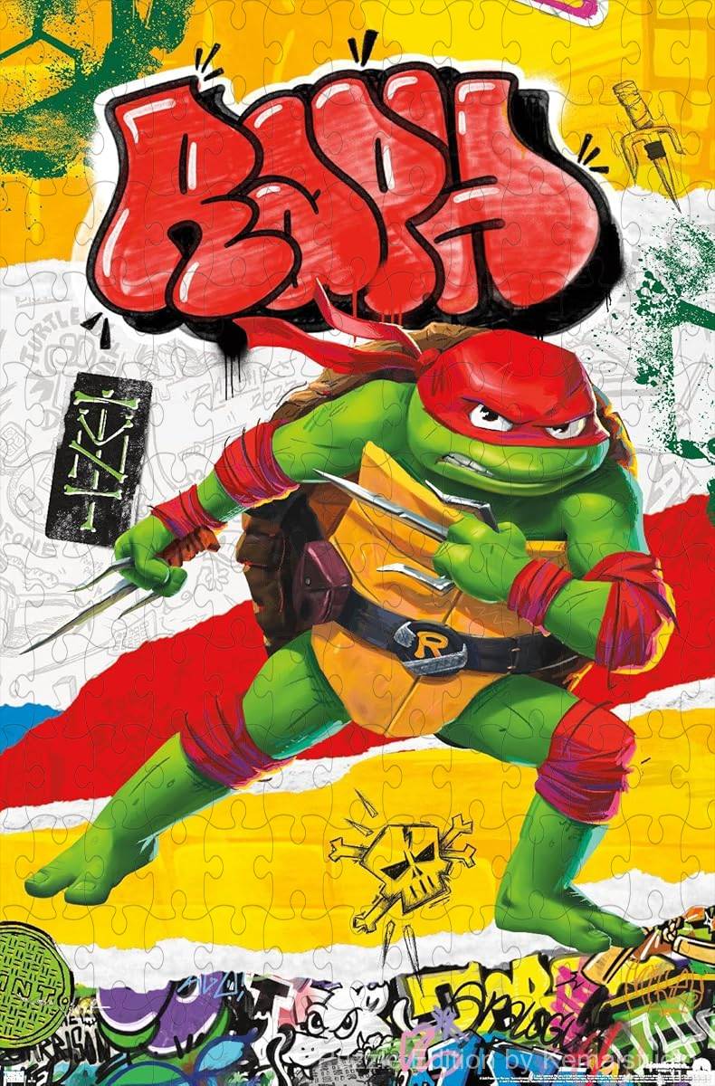 Action-packed scene of Raphael from Mutant Mayhem in a 1000-piece puzzle