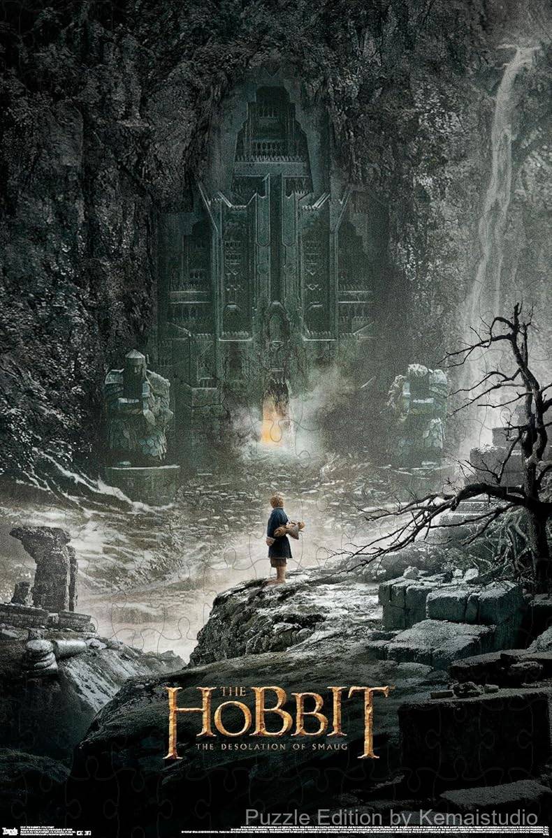 1000-piece wooden jigsaw puzzle featuring scenes from The Hobbit: The Desolation of Smaug.