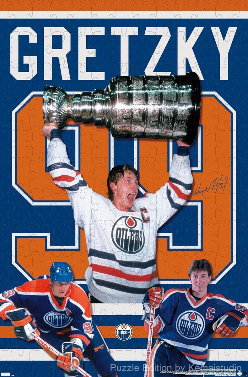 A tribute to Wayne Gretzky in an action-packed jersey scene