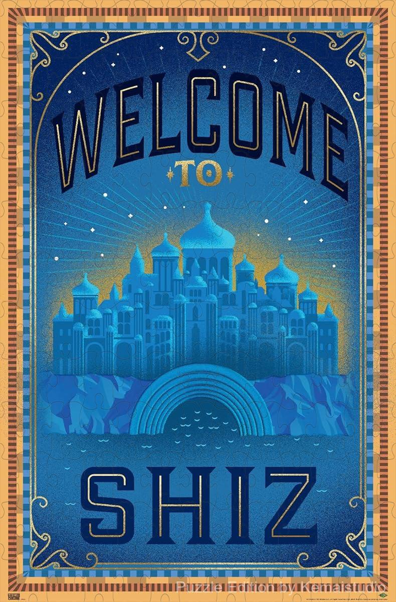 Shiz University from Wicked depicted in charming artistic puzzle