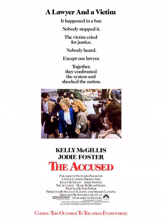 the movie poster: The Accused (1988) ver2