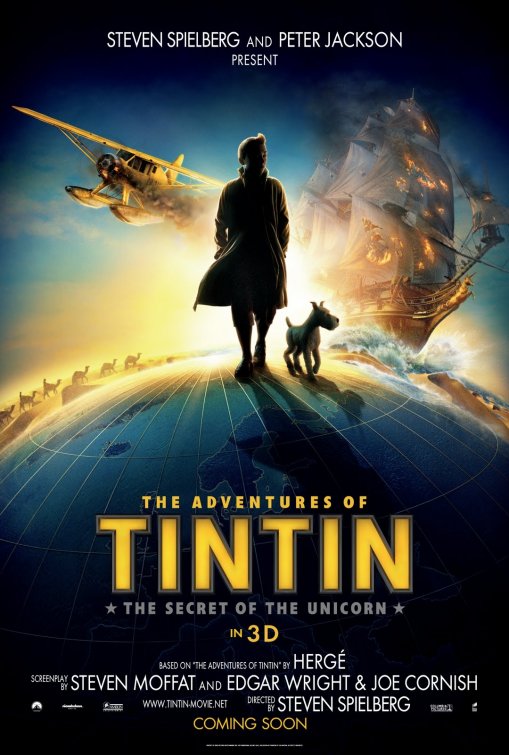 1000 piece jigsaw puzzle for the movie poster: The Adventures of Tintin: The Secret of the Unicorn (2011) ver2