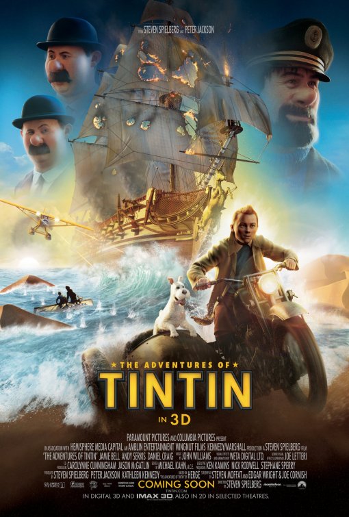 1000 piece jigsaw puzzle for the movie poster: The Adventures of Tintin: The Secret of the Unicorn (2011) ver3