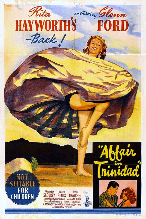 the movie poster: Affair in Trinidad (1952)