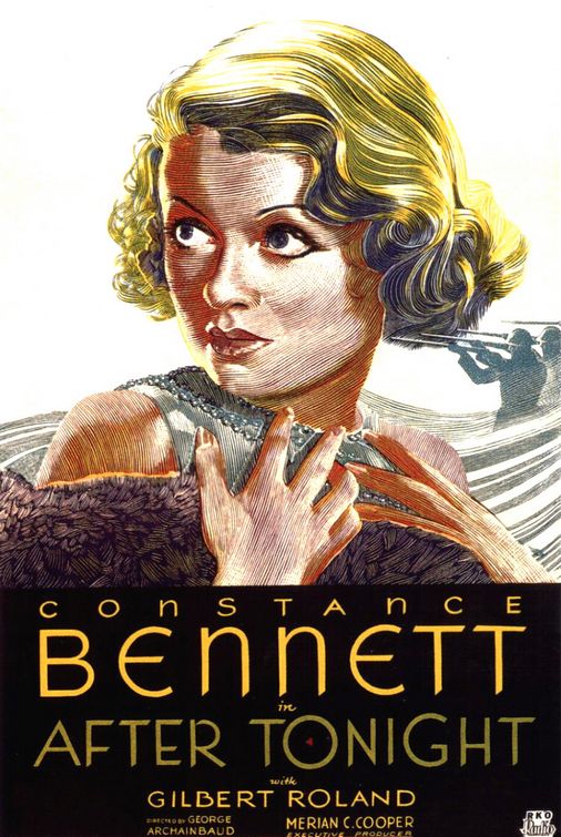 the movie poster: After Tonight (1933)
