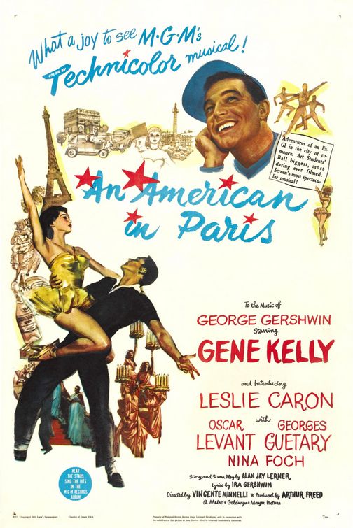 the movie poster: An American in Paris (1951)