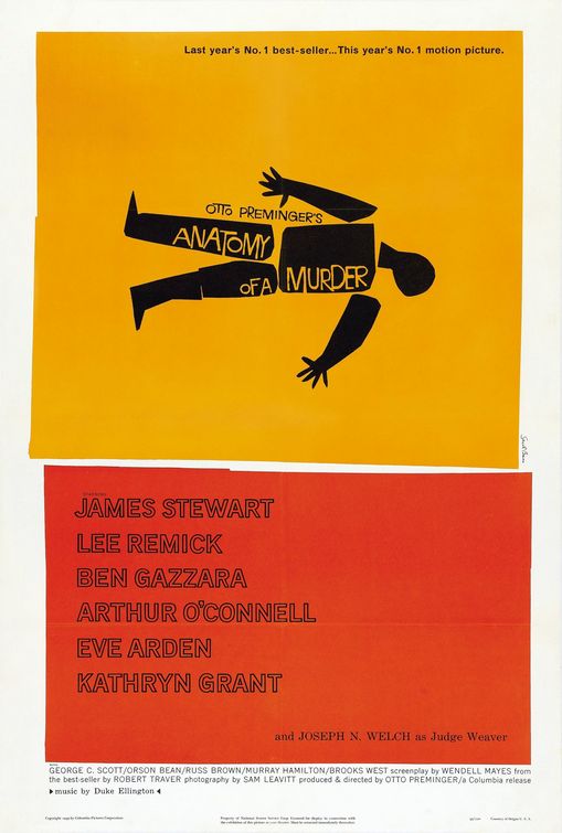 the movie poster: Anatomy of a Murder (1959) ver2