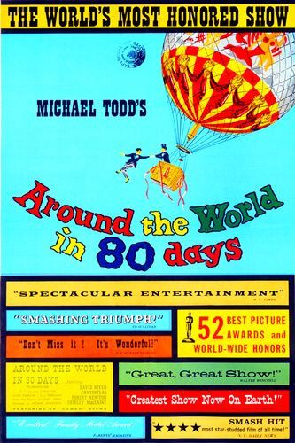 the movie poster: Around the World in 80 Days (1956)