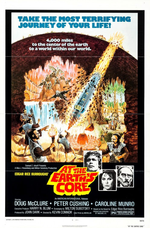 the movie poster: At the Earth's Core (1976)