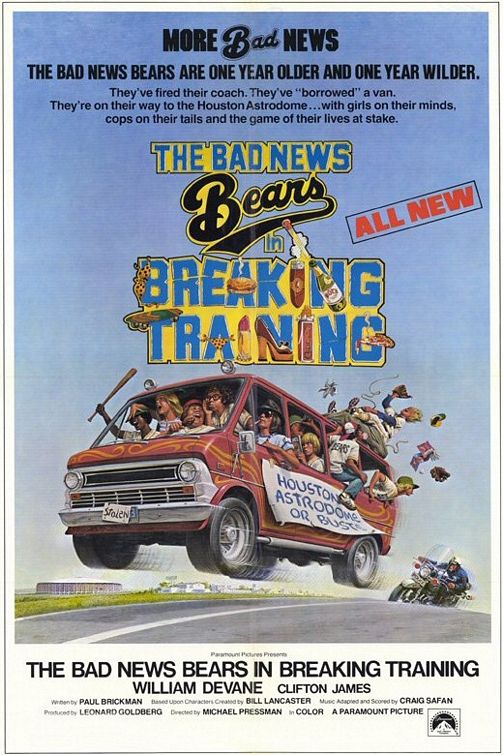the movie poster: The Bad News Bears in Breaking Training (1977)