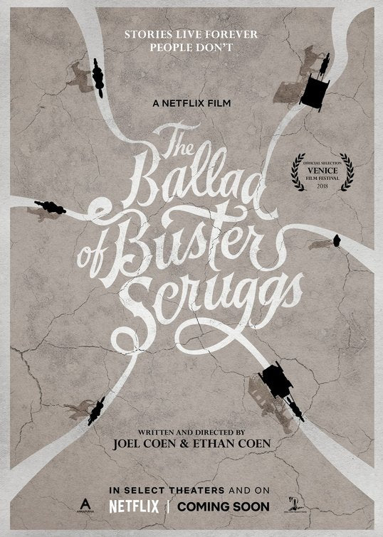 1000 piece jigsaw puzzle for the movie poster: The Ballad of Buster Scruggs (2018)