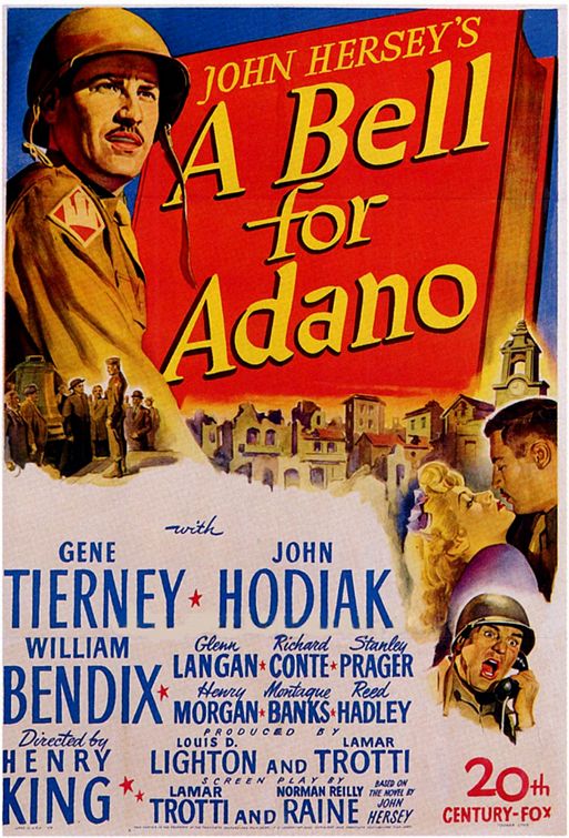 the movie poster: A Bell for Adano (1945)