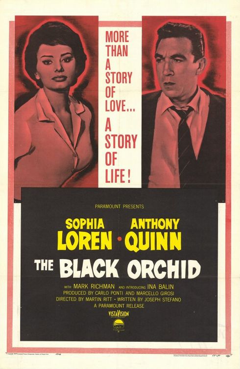 the movie poster: The Black Orchid (1958)