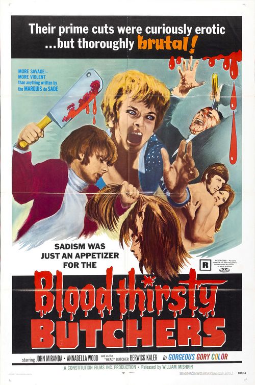 the movie poster: Bloodthirsty Butchers (1970)