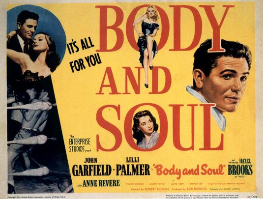 the movie poster: Body and Soul (1947) ver3