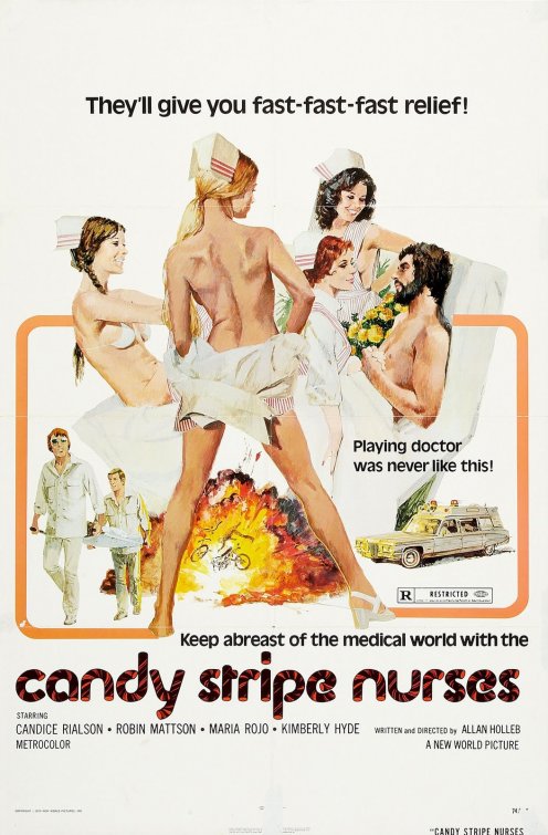 1000 piece jigsaw puzzle for the movie poster: Candy Stripe Nurses (1974)