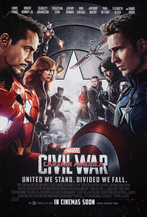 1000 piece jigsaw puzzle for the movie poster: Captain America: Civil War (2016) ver17