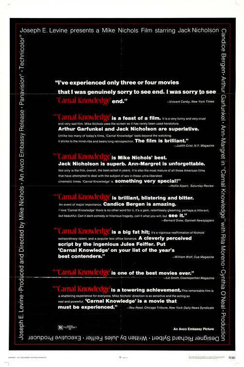 the movie poster: Carnal Knowledge (1971) ver2