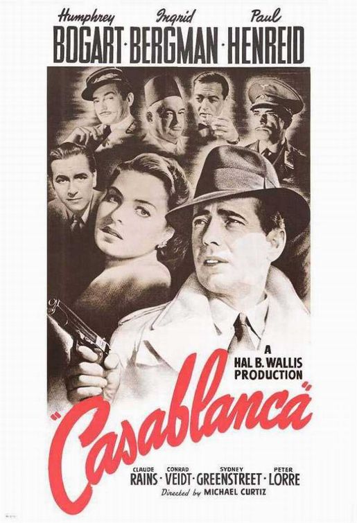 the movie poster: Casablanca (1942)