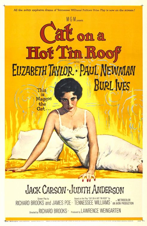 the movie poster: Cat on a Hot Tin Roof (1958)