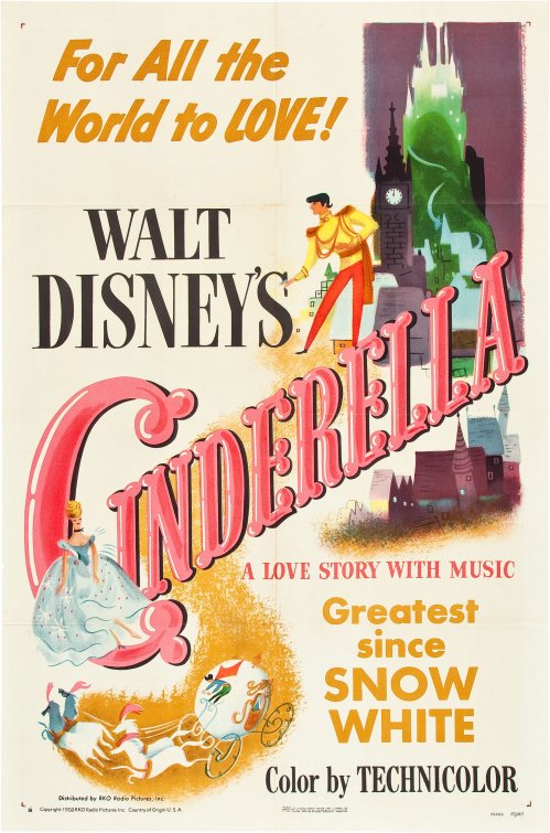 1000 piece jigsaw puzzle for the movie poster: Cinderella (1950) ver7