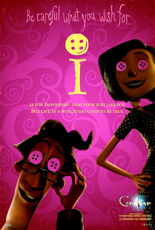 1000 piece jigsaw puzzle for the movie poster: Coraline (2009) ver11