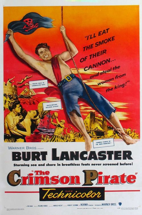 the movie poster: The Crimson Pirate (1952)