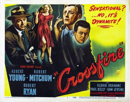 the movie poster: Crossfire (1947) ver2