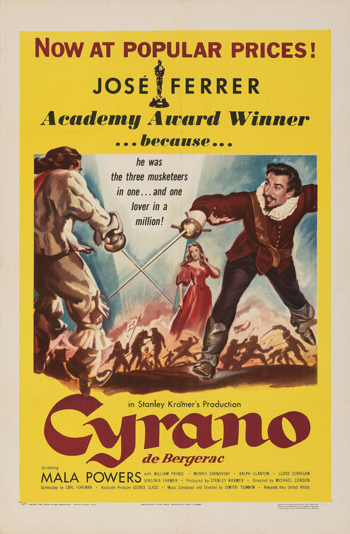 1000 piece jigsaw puzzle for the movie poster: Cyrano de Bergerac (1950)