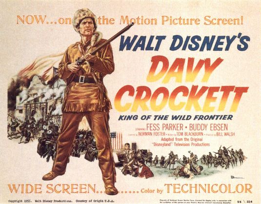 the movie poster: Davy Crockett, King of the Wild Frontier (1955)