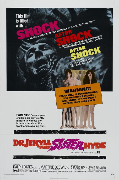 the movie poster: Dr. Jekyll and Sister Hyde (1972)