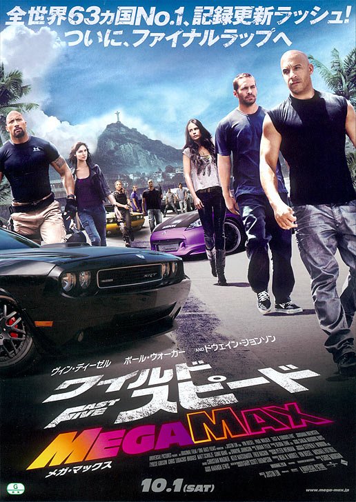 1000 piece jigsaw puzzle for the movie poster: Fast Five (2011) ver12