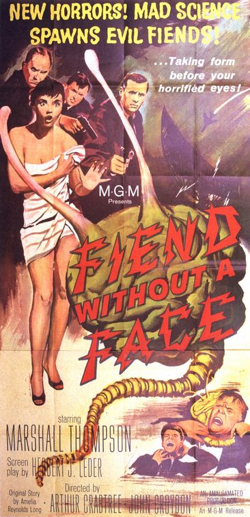 the movie poster: Fiend Without a Face (1958)